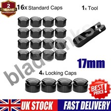 16P 17mm BLACK ALLOY WHEEL NUT