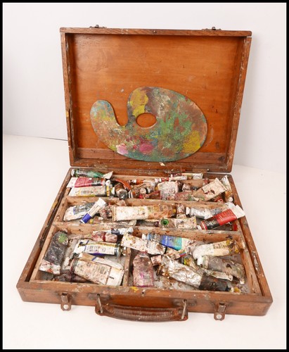 Vintage artists painting box - painting,