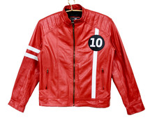 JACKETS MAKER Ben 10 Alien Red  Swarm Leather Jacket Men's  Large Racing