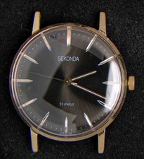 Sekonda USSR Black Sunburst Dial Hand-Wind Vintage Watch -- Running