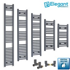 300 mm Wide Anthracite Heated Towel Rail Radiator Designer Bathroom Central Heat