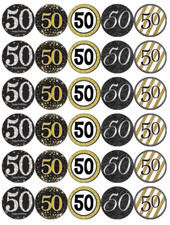 30x 50th Birthday Black Gold