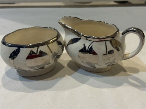 Vintage creamer sugar bowl set - sugar,