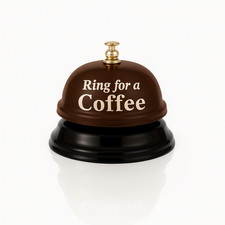 Ring for a Coffee Bell | Funny Desk Bell | Best Gift for Home Office Cafe | Brew