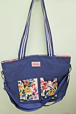 Joules Blue Floral Tote Bag