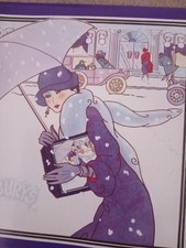Cadbury's Vintage Colllectable Biscuit Tin Lady With The Umbrella Empty 