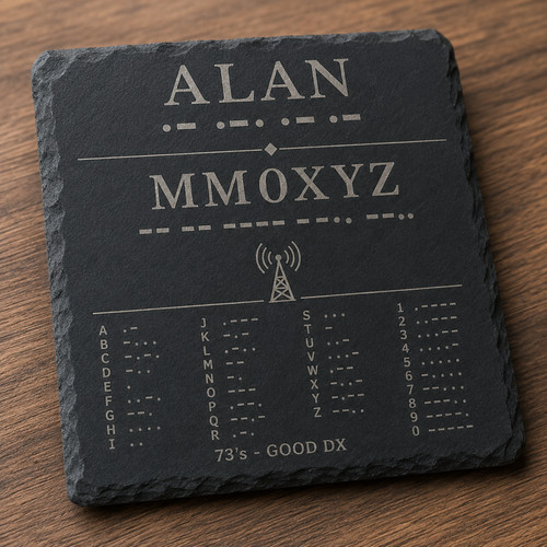 Laser engraved morse - laser, code