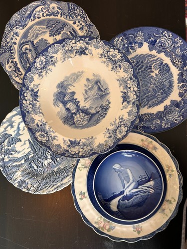 Antique vintage blue white - antique, &
