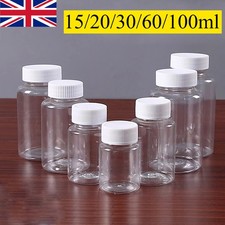 15-100ml Plastic PET Seal Bottle Solid Powder Medicine Liquid Containers UK