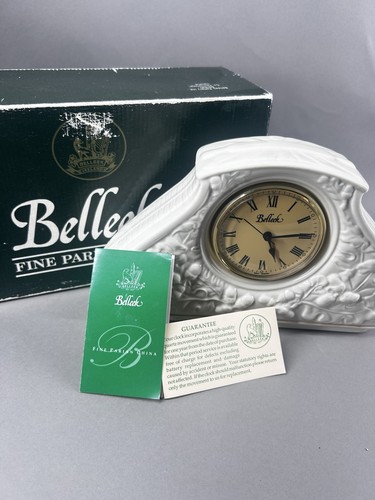 Belleek off white mantel clock - mantel,