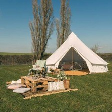 5M Bell Tent with Zipped PVC Groundsheet & 100% Cotton Canvas - Kokoon Deluxe