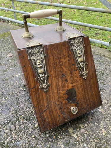 Antique vintage wooden coal - antique,