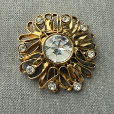 VINTAGE Yves Saint Laurent by Robert Goossens YSL Rive Gauche gold wire brooch