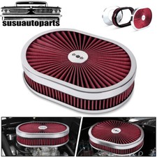 12" Oval Super Flow Thru Top Air Cleaner Filter Washable for 5-1/8" Carb Neck RD