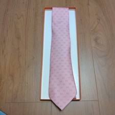 Hermes Pink H Pattern Tie with