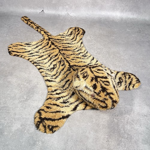 Vintage plush tiger rug faux - tiger,