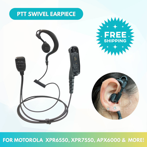 Ptt swivel earpiece headset - swivel,