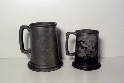 Pair vintage english pewter - pair,