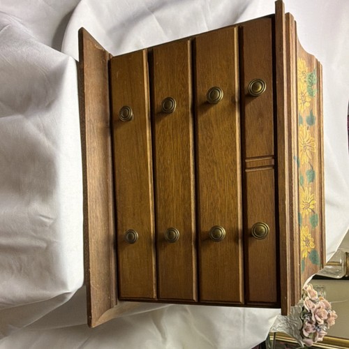 Wood jewelry box chest - wood,