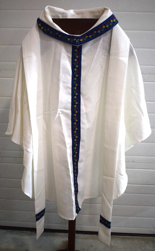 Used white vestment stole - white,
