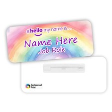 Hello My Name Is Badge Student Nurse Midwife GP Doctor Gradient Rainbow 01