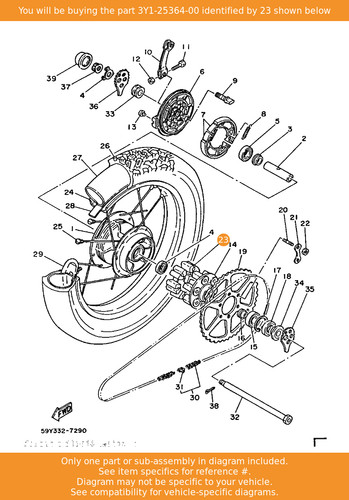 Yamaha damper 3y1 25364 00 - yamaha, damper,