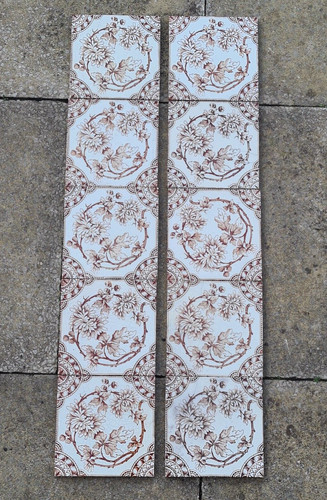 Set ten fireplace tiles - set,