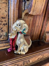 ! Poodle Dog With Socking Christmas  Brooch Signed Gerry's Vintage
