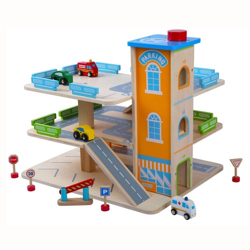 Wooden car park garage with - garage,