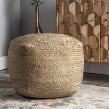Pouf Natural Jute Cover Home