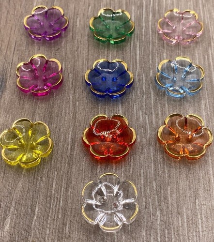 Clear flower gold rim hole - rim,