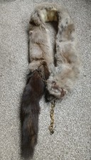 Vintage Pale Grey Real Fur Fox