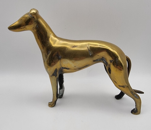 Antique brass greyhound dog - antique,