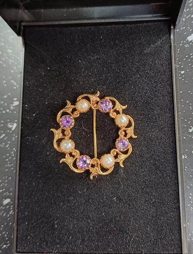 Vintage pearl amethyst - pearl, &