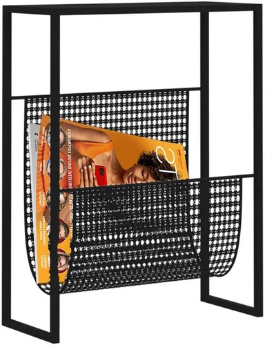 Black metal side table with - black,