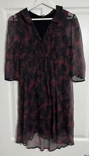 Simona Barbieri Twinset Red & Black Dress Made in Italy Size Medium 100% Silk