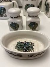 Retro Vintage Taunton Vale Salt & Pepper Cruet Set &  Soap Dish Bouquet