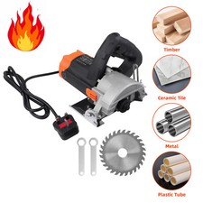 Handheld Electric Circular Saw Compact Cutting Corded Wood Mini w/ Blades Metal