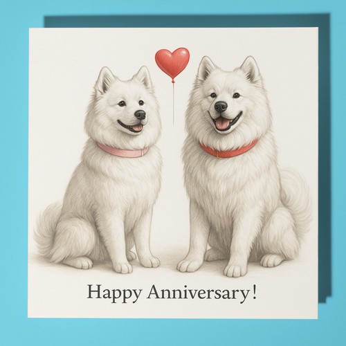Samoyed dogs happy - samoyed,