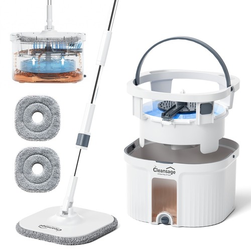 Flat spin mop and - spin, bucket