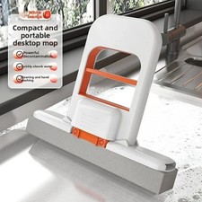 Mini Foldable Desktop Mop Portable Self-Squeeze Short Mop Cleaning Tool