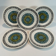 Vintage Broadhurst Agincourt Rare Blue Colourway 5 Dinner Plates Kathie Winkle