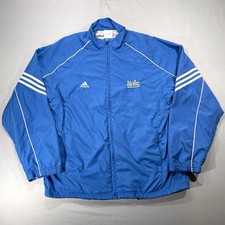 Adidas UCLA Windbreaker Track Jacket Mens Full Zip NCAA Bruins Sz Large Y2K