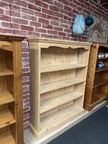 Stripped pine bookcase - pine,