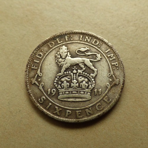 George silver sixpence 1911 - sixpence,