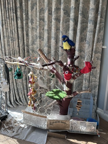 Large natural wood parrot play - natural,