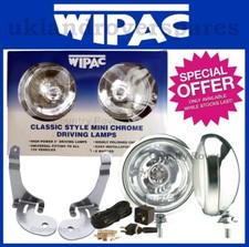 BMW Mini Spot Lamps 2 x 5" Chrome Lamps & Stainless Steel Brkts + Wiring WIPAC!!