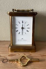 MATTHEW NORMAN LONDON Swiss Brass Carriage Clock with Box & Key