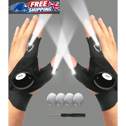 Led flashlight gloves pair - led,