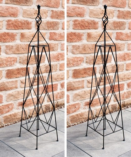Metal obelisk plant pot - metal,